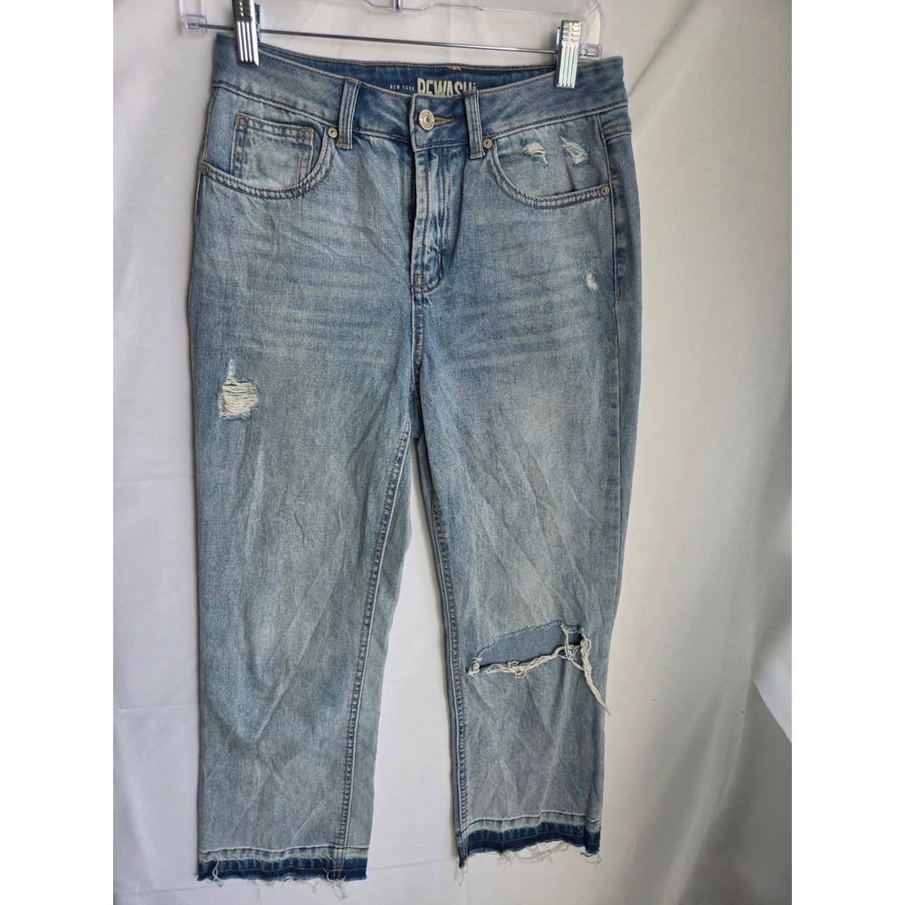 REWASH Womens High Rise Vintage Reunion Distressed Jeans